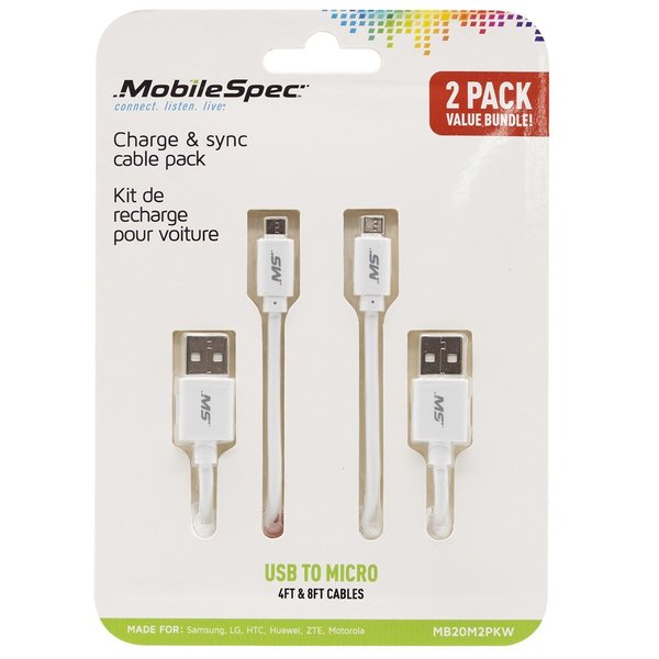 Mobilespec 4ft Micro & 8ft Micro Cable MB20M2PKW